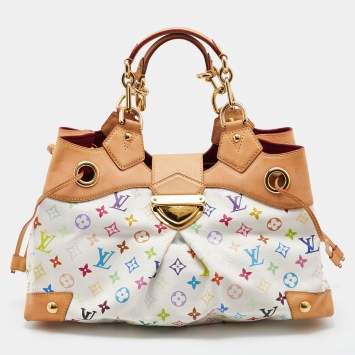 Pre Owned Louis Vuitton White Multicolor Monogram Canvas Ursula Bag