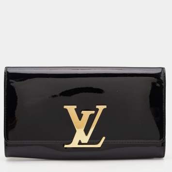 Pre Owned Louis Vuitton Black Vernis Leather Louise Clutch