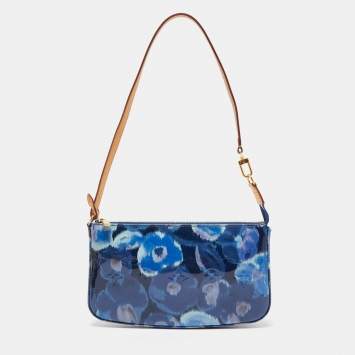 Pre Owned Louis Vuitton Blue Ikat Monogram Vernis Leather Pochette Accessoires Shoulder Bag