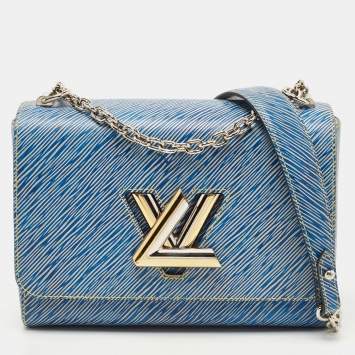 Pre Owned Louis Vuitton Denim Epi Leather Twist MM Bag