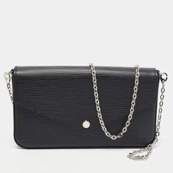 Pre Owned Louis Vuitton Black Epi Leather Pochette Felicie Bag