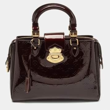 Pre Owned Louis Vuitton Amarante Monogram Vernis Melrose Avenue Bag