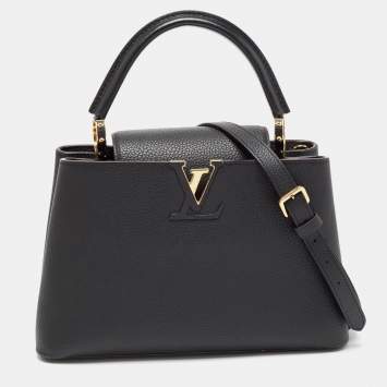 Pre Owned Louis Vuitton Black Taurillon Leather Capucines PM Bag