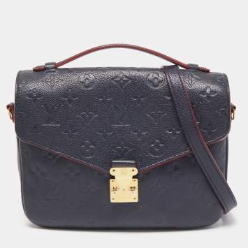 Pre Owned Louis Vuitton Blue Monogram Empriente Leather Pochette Metis Bag