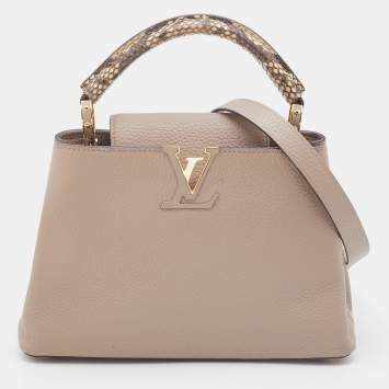 Pre Owned Louis Vuitton Galet Taurillon Leather Capucines BB Bag