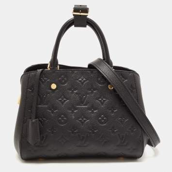 Pre Owned Louis Vuitton Black Monogram Empreinte Leather Montaigne BB Bag
