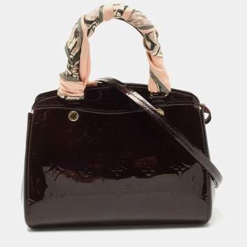 Pre Owned Louis Vuitton Amarante Monogram Vernis Brea PM NM Bag