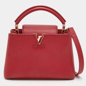 Pre Owned Louis Vuitton Scarlet Taurillon Leather Capucines BB Bag