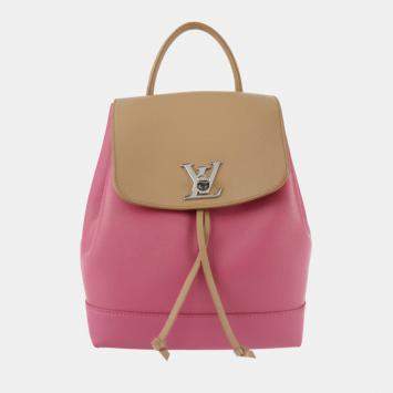 Pre Owned Louis Vuitton Pink Leather Lockme Backpack
