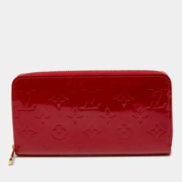 Pre Owned Louis Vuitton Pomme D’amour Monogram Vernis Zippy Wallet
