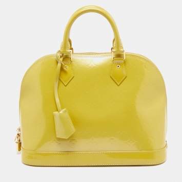 Pre Owned Louis Vuitton Vert Impression Monogram Vernis Alma PM Bag