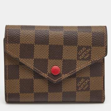 Pre Owned Louis Vuitton Red Monogram Canvas Victorine Wallet 