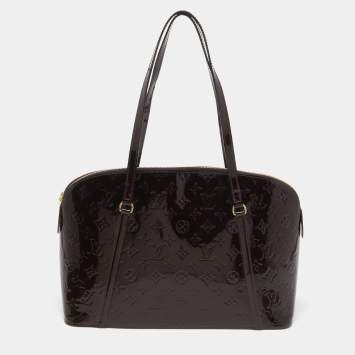 Pre Owned Louis Vuitton Amarante Monogram Vernis Avalon Zipped Bag