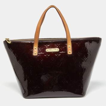 Pre Owned Louis Vuitton Amarante Monogram Vernis Bellevue PM Bag
