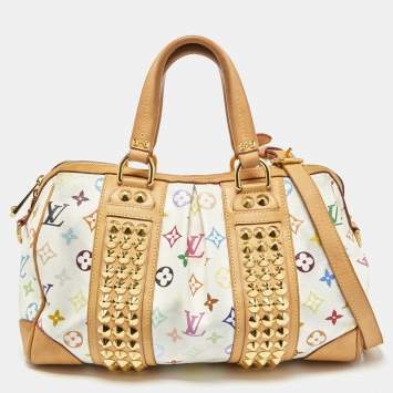 Pre Owned Louis Vuitton White Multicolor Monogram Canvas Courtney MM Bag