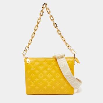 Pre Owned Louis Vuitton Sunflower Puffy Monogram Leather Coussin PM Bag