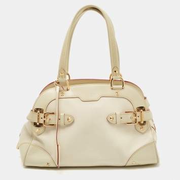 Pre Owned Louis Vuitton Cream/Off White Suhali Leather Le Radieux Bag