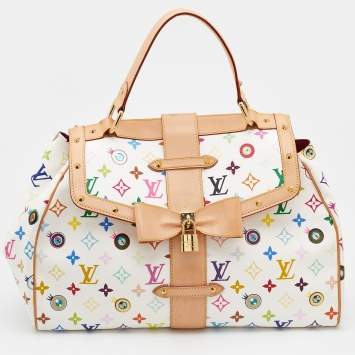 Pre Owned Louis Vuitton White Monogram Multicolore Canvas Murakami Eye Love You Bag