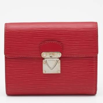 Pre Owned Louis Vuitton Rouge Epi Leather Koala Wallet