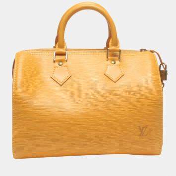 Pre Owned Louis Vuitton Yellow Epi Leather Speedy 25 Satchel