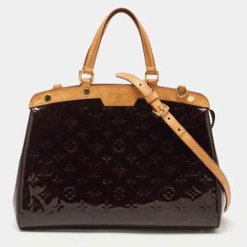 Pre Owned Louis Vuitton Amarante Monogram Vernis Brea MM Bag