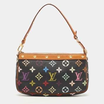 Pre Owned Louis Vuitton Black Multicolor Monogram Canvas Pochette Accessoires