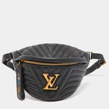 Pre Owned Louis Vuitton Black Leather New Wave Belt Bag