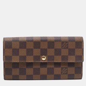 Pre Owned Louis Vuitton Damier Ebene Canvas Sarah Wallet