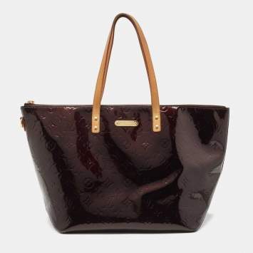 Pre Owned Louis Vuitton Amarante Monogram Vernis Bellevue GM Bag