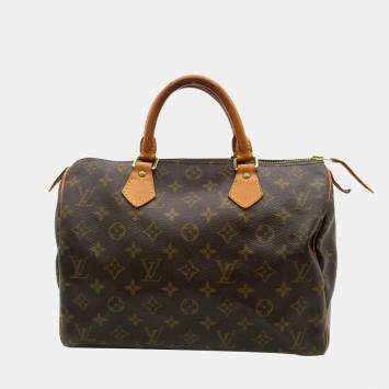 Pre Owned Louis Vuitton Brown Monogram Canvas Speedy 30 Handbag
