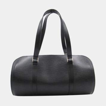 Pre Owned Louis Vuitton Black Epi Soufflot with Pouch Handbag