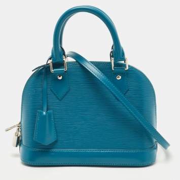 Pre Owned Louis Vuitton Cyan Epi Leather Alma BB Bag
