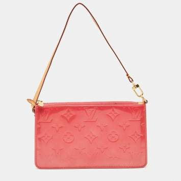 Pre Owned Louis Vuitton Fuschia Monogram Vernis Lexington Pochette 