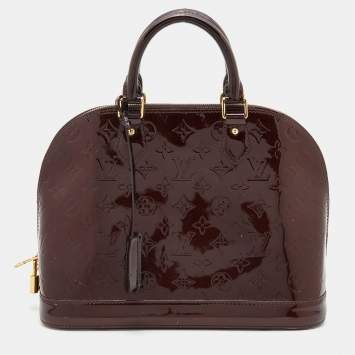 Pre Owned Louis Vuitton Amarante Monogram Vernis Alma PM Bag