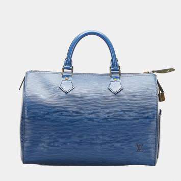 Néo speedy handbag Louis Vuitton Blue in Denim - Jeans - 29749341