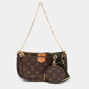 Pre Owned Louis Vuitton Khaki Monogram Canvas Multi Pochette Accessories Bag