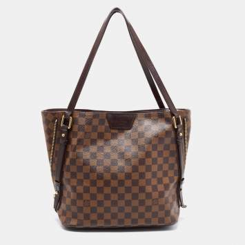 Pre Owned Louis Vuitton Damier Ebene Canvas and Leather Cabas Rivington GM Bag