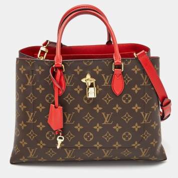 Pre Owned Louis Vuitton Coquelicot Monogram Canvas Flower Tote