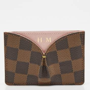 Pre Owned Louis Vuitton Damier Ebene Caissa Card Holder
