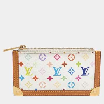 Pre Owned Louis Vuitton White Monogram Multicolore Canvas Key Pouch