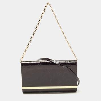 Pre Owned Louis Vuitton Amarante Monogram Vernis Ana Clutch Bag