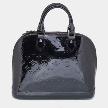 Pre Owned Louis Vuitton Black Magnetique Monogram Vernis Alma PM Bag