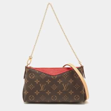 Pre Owned Louis Vuitton Cherry Monogram Canvas Pallas Chain Clutch