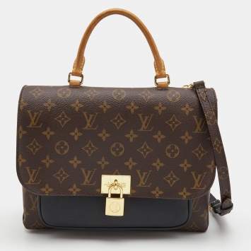 Pre Owned Louis Vuitton Black Monogram Canvas and Leather Marignan Bag