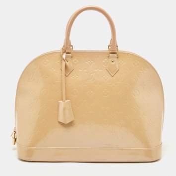 Pre Owned Louis Vuitton Rose Florentine Monogram Vernis Alma GM Bag