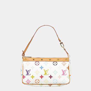 Pre Owned Louis Vuitton White Monogram Multicolore Pochette Accessoires