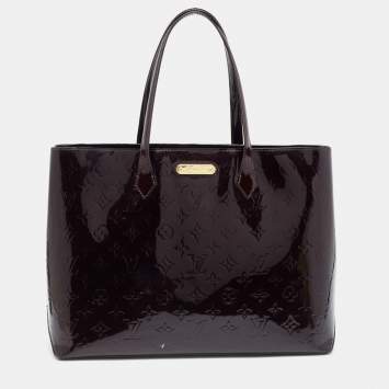 Pre Owned Louis Vuitton Amarante Monogram Vernis Wilshire MM Bag