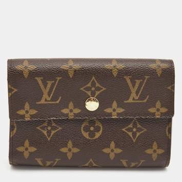Pre Owned Louis Vuitton Monogram Canvas Trifold Compact Wallet