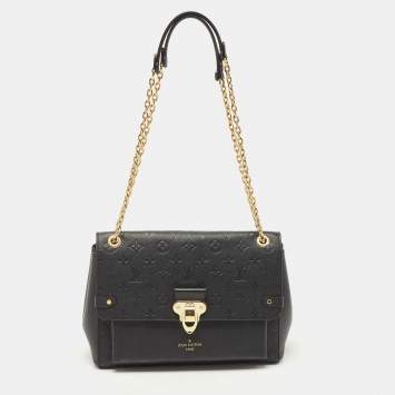 Pre Owned Louis Vuitton Black Monogram Empreinte Leather Vavin MM Bag