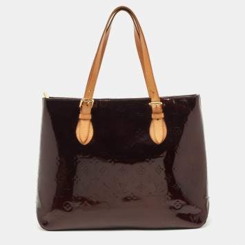 Pre Owned Louis Vuitton Amarante Monogram Vernis Brentwood Bag